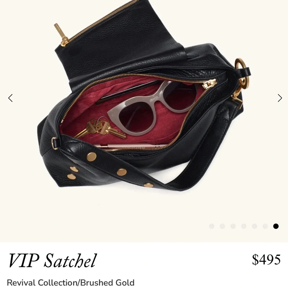 Hammitt Black Satchel with Gunmetal Gray Accents - Picture 4 of 13